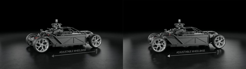 A rendering of how the wheelbase extends. Credit: The Mill